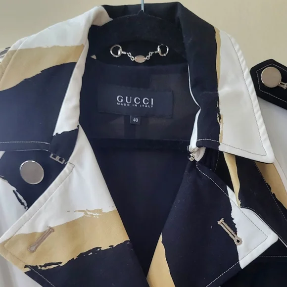 Black/White/Tan Black/White/Tan Zebra Pattern Printed Coat/Trench Coat - Picture 3 of 11